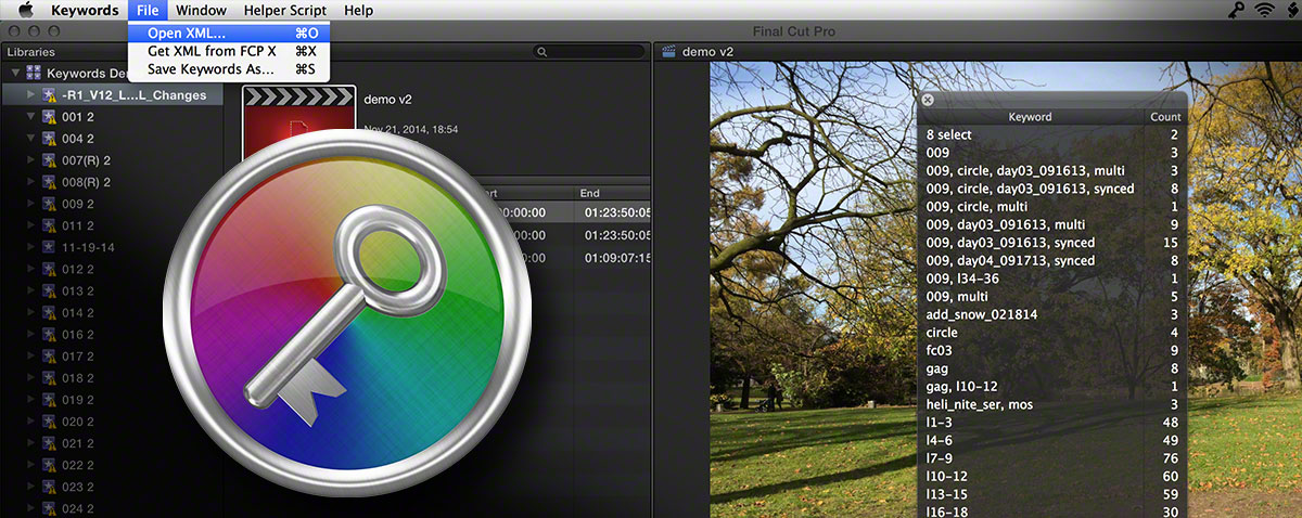 keywords app fcpx