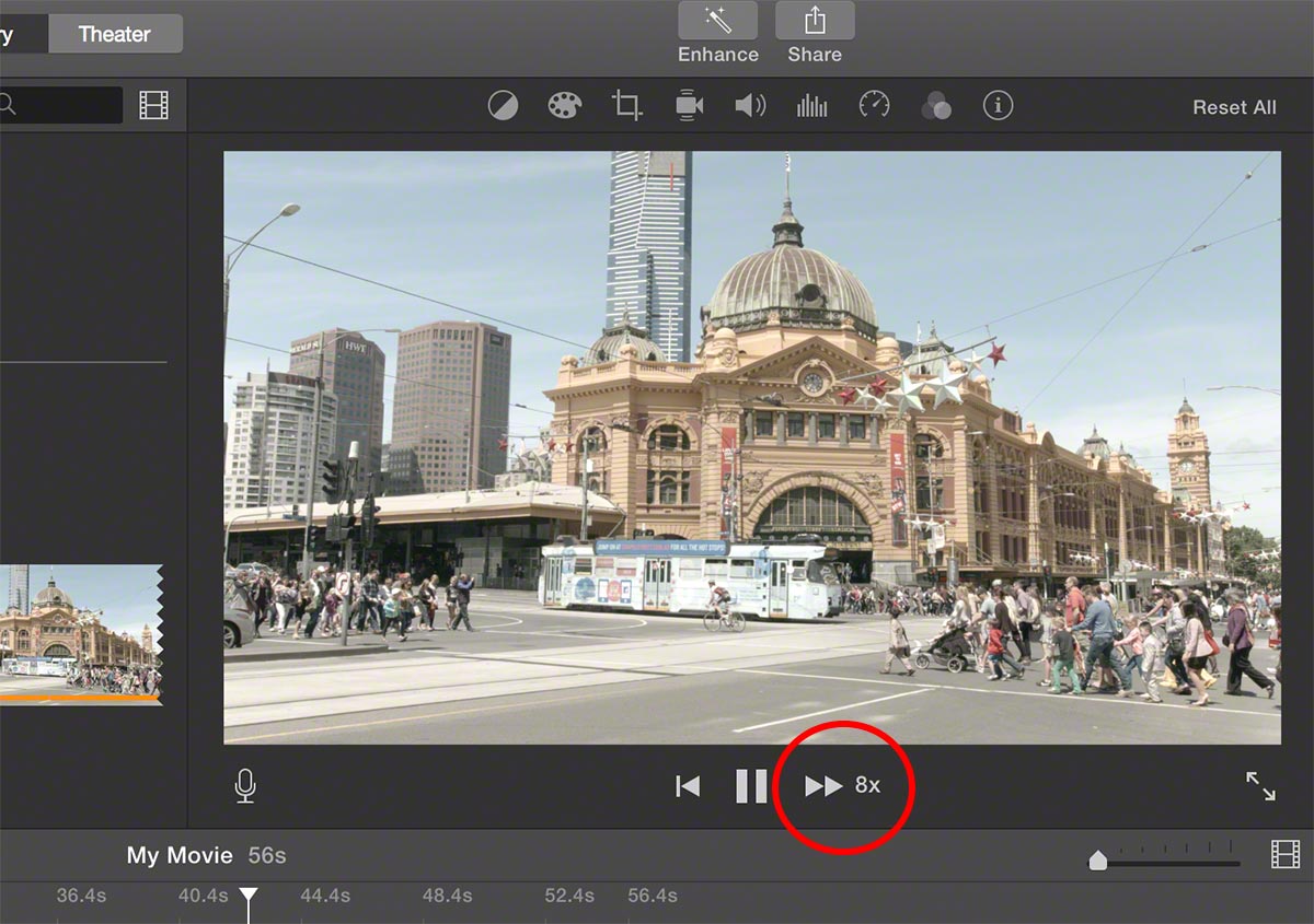 imovie force click