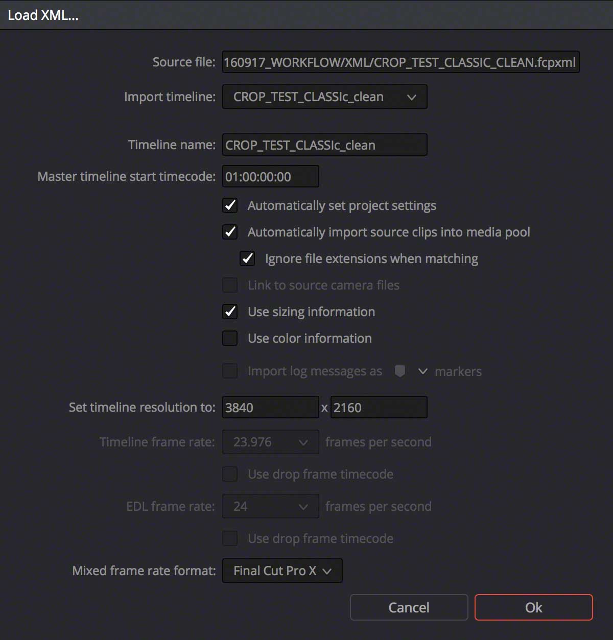 RESOLVE IMPORT XML