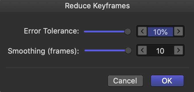 Reduce Keyframes HUD 39