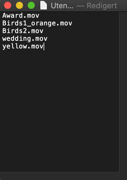 List of files in textEdit